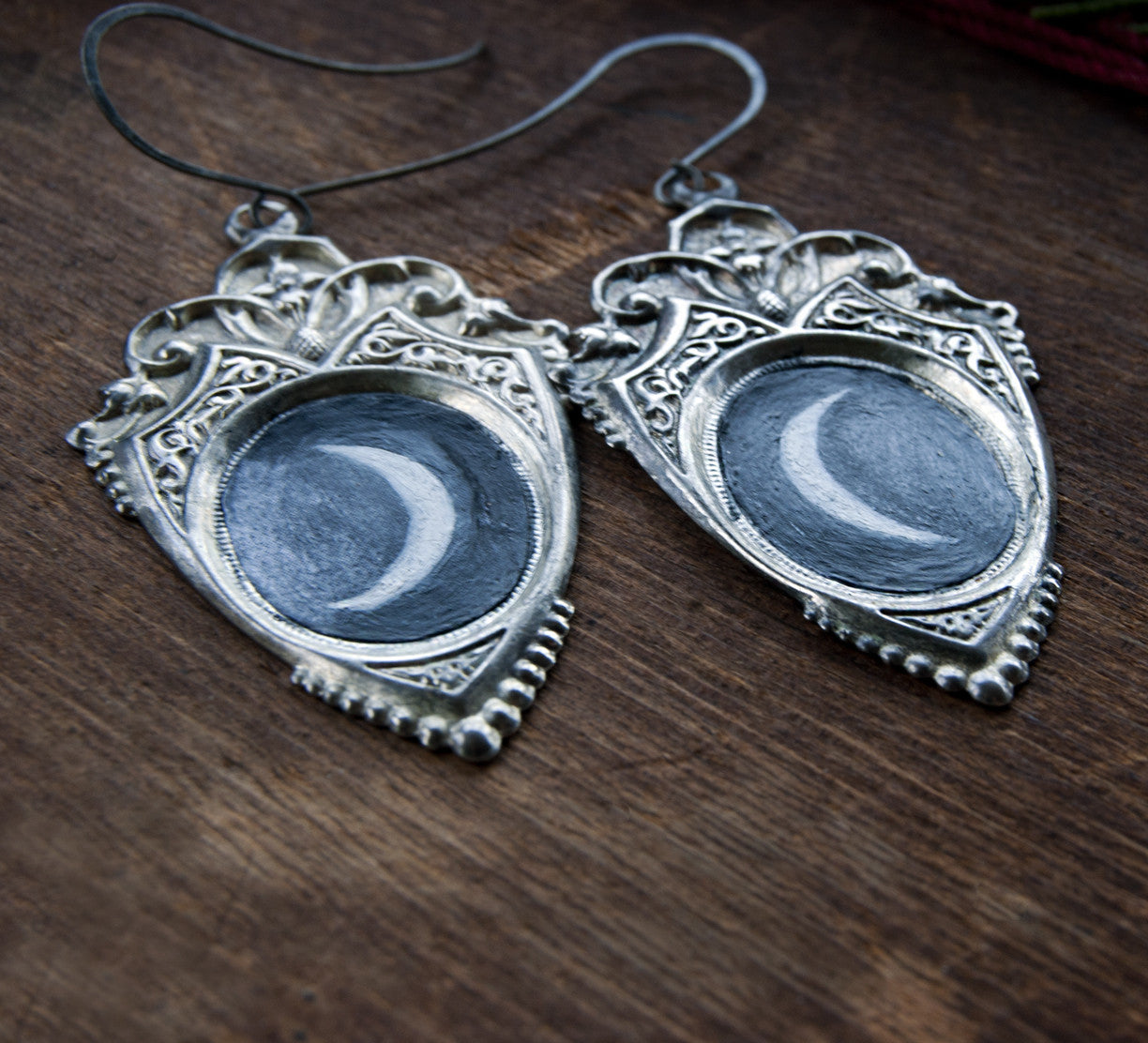 Buy Large Silver Crescent Moon Earrings Online India | Ubuy
